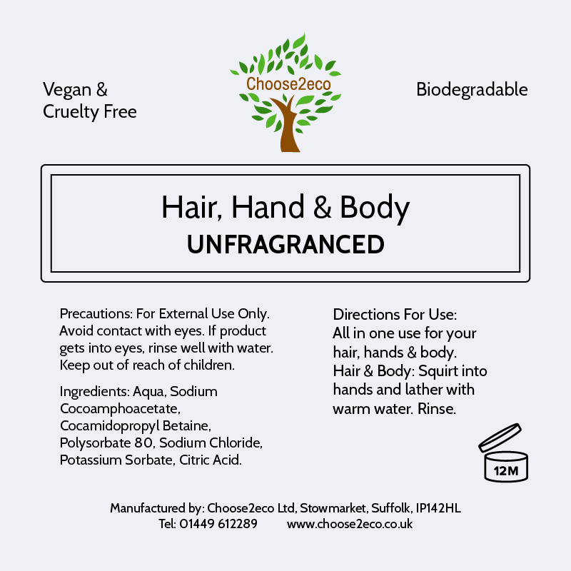 All In One - Hair, Hand & Body Wash - Unscented