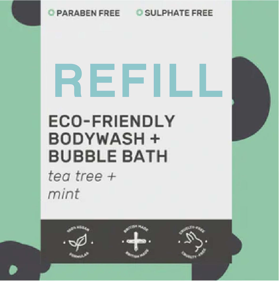Bodywash & Bubblebath Refill, Tea Tree & Mint