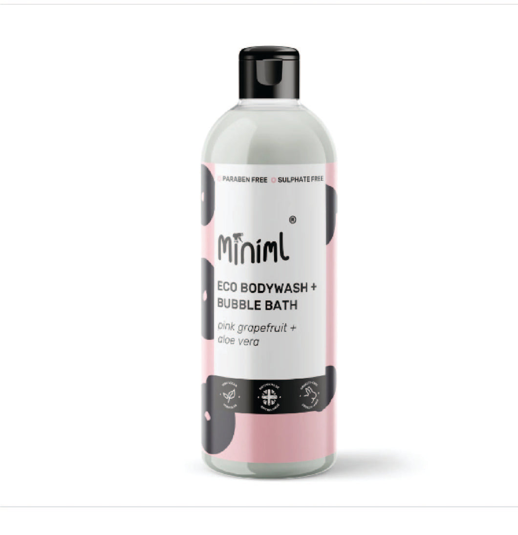 Bodywash & Bubblebath, 500ml Reusable Flip Cap Bottle, Pink Grapefruit & Aloe Vera